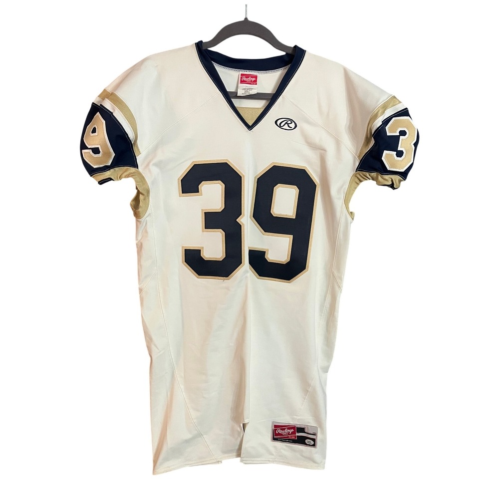 Rawlings Adult XL 39 Football Jersey White Navy Gold Pro Dri